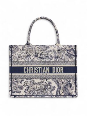 Medium Dior Book ToteEcru and Blue Toile de Jouy Embroidery +   Brand Box , size 36*28