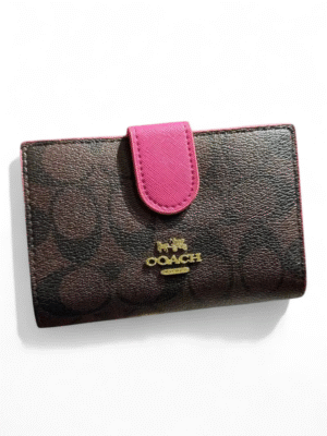 Coach Medium Corner Zip Wallet In Signature Canvas v1+ Brand Box , size 14*10