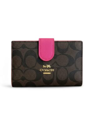Coach Medium Corner Zip Wallet In Signature Canvas v1+ Brand Box , size 14*10