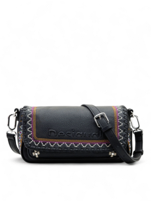 Desigual Midsize embroidered crossbody bag with 2 strap  ، size 25x13