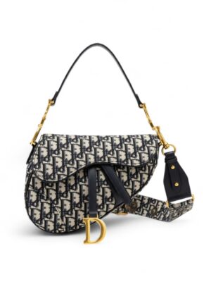 Christian  Dior saddle Oblique bag  Navy Leather +  Brand Box ,size 25*19