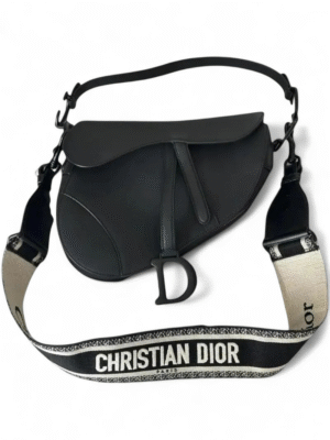 Christian Dior saddle Black Matte  + Brand Box ,  size 26x21.. trd