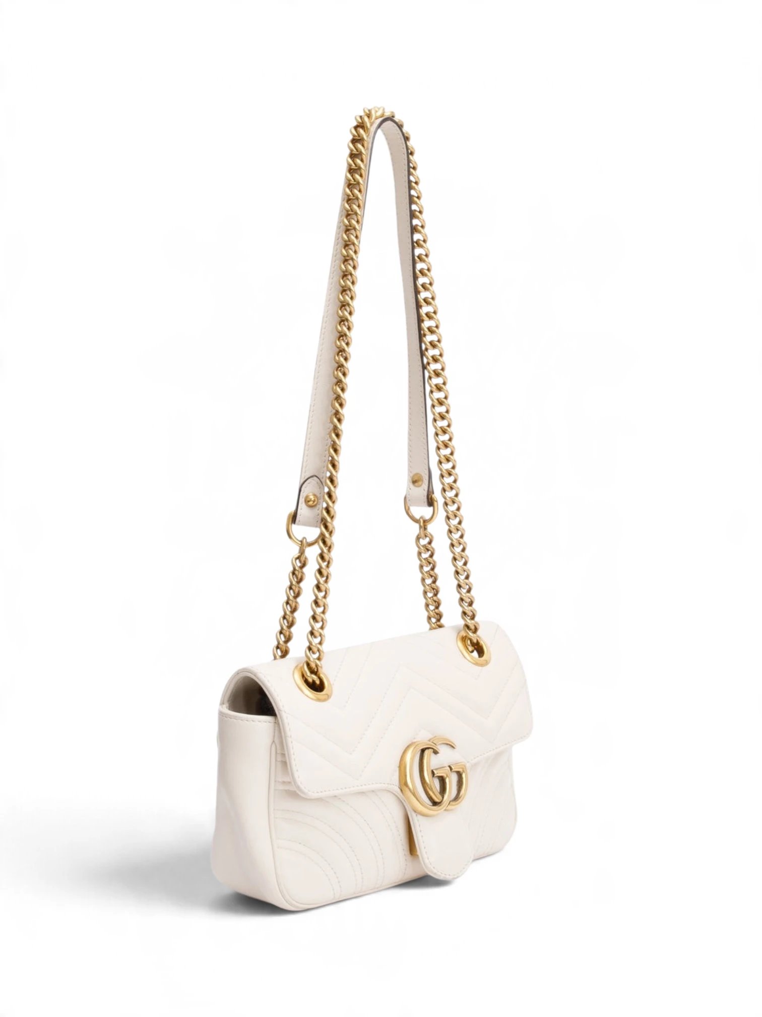 ⁦GUCCi GG Marmont white + Brand Box  , size  25*16⁩ - الصورة ⁦5⁩