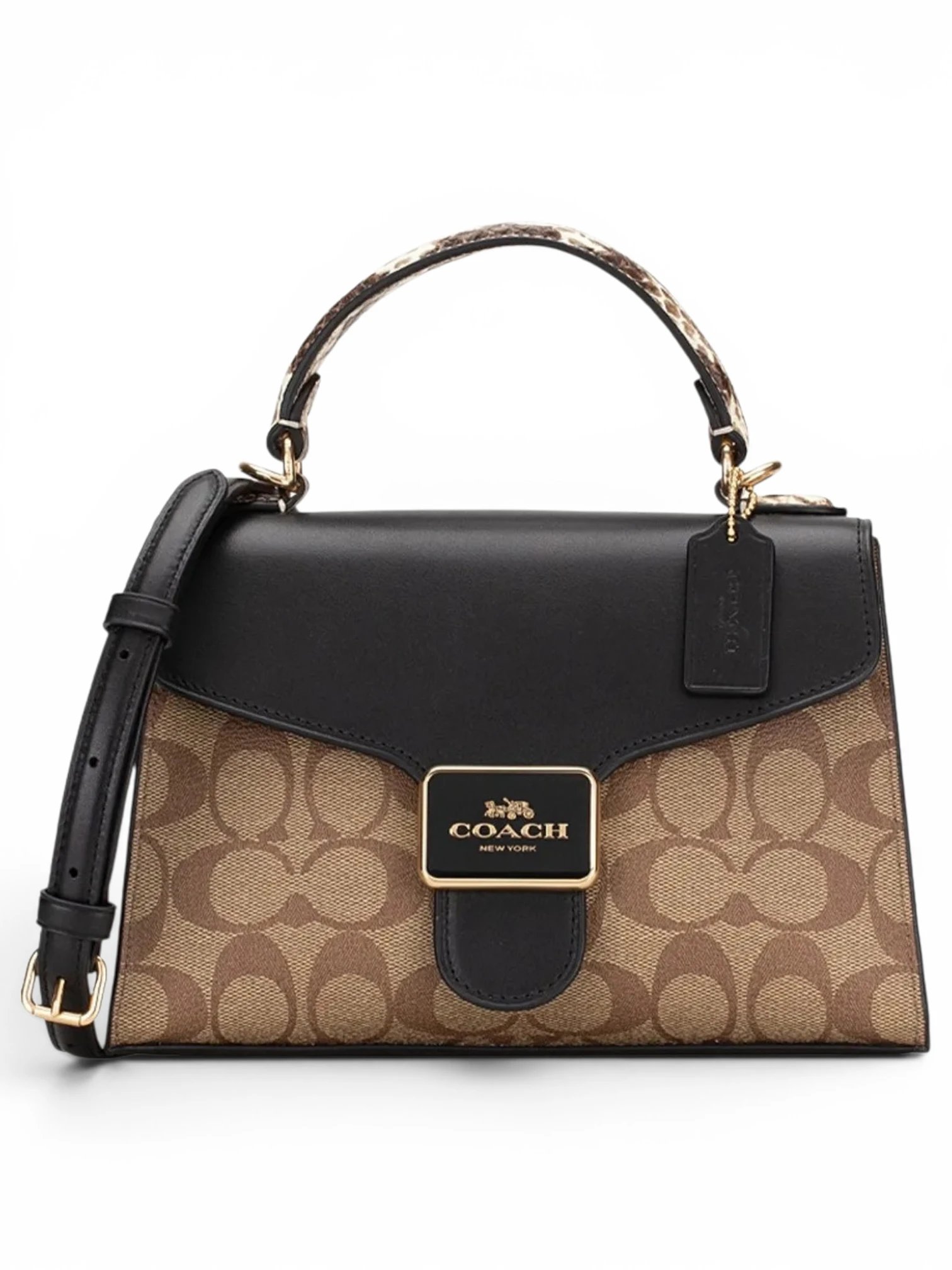 ⁦Coach papper satchel in signature + Brand Box , size 22*16⁩ - الصورة ⁦1⁩