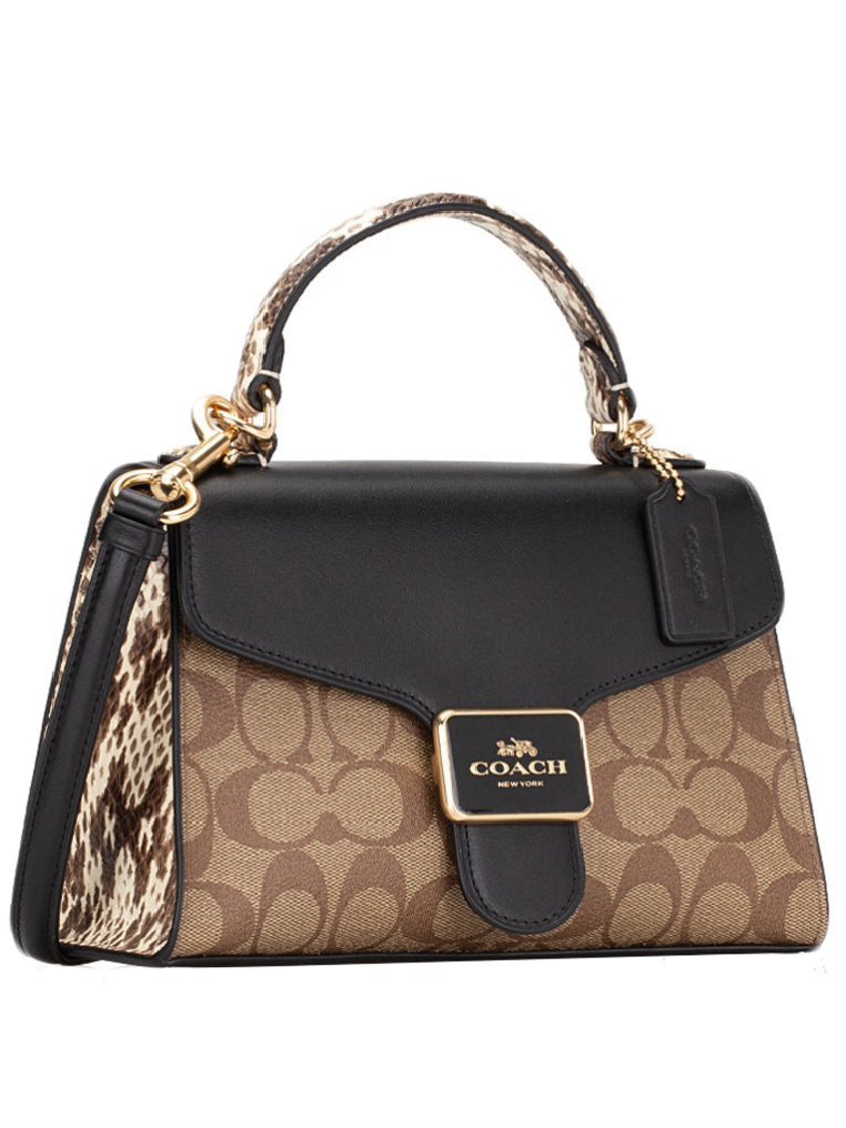 ⁦Coach papper satchel in signature + Brand Box , size 22*16⁩ - الصورة ⁦2⁩