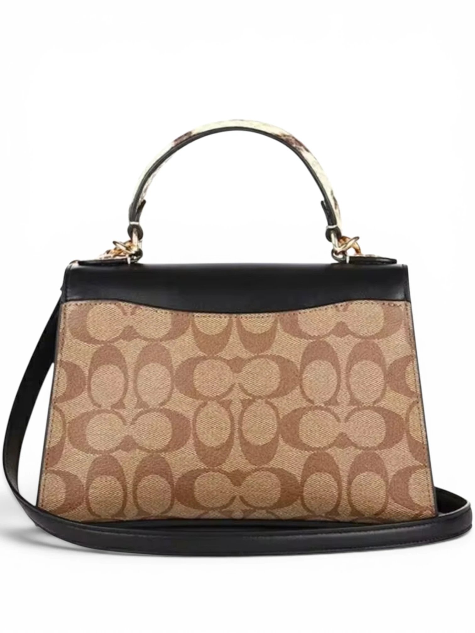 ⁦Coach papper satchel in signature + Brand Box , size 22*16⁩ - الصورة ⁦3⁩
