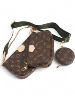 Louis Vuitton  Multi Pochette Accessoires  with 2 strap zety & pink + Brand Box