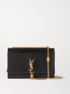 SAINT LAURENT SAINT LAURENT SMALL KATE CROC  EMBOSSED  + Brand Box / size 20x12 ..