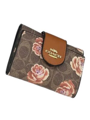 Coach Medium Corner Zip Wallet In Signature Canvas + Brand Box , size 14*10