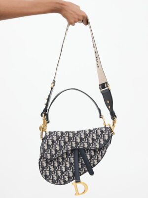 Christian Dior saddle bag Black + Brand Box size 25x18 black