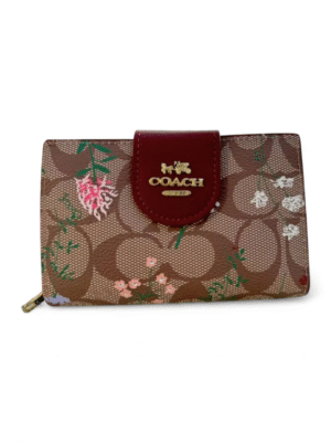 Coach Medium Corner Zip Wallet In Signature Canvas + Brand Box , size 14*10