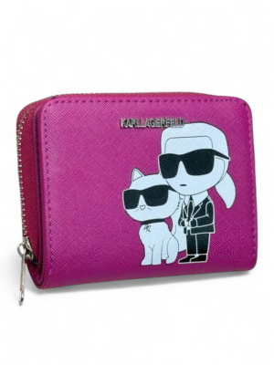 KARL LAGERFELD K/Ikonik Small Folded Zip Wallet + Brand Box, size 10*9 ..