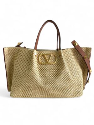 Valentino Rockstud Tote woven + Dust Cover, Size Large 47*25