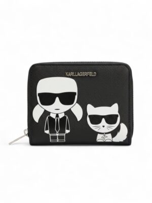 KARL LAGERFELD K Ikonik Small Folded Zip Wallet + Brand Box, size 10*9 ..