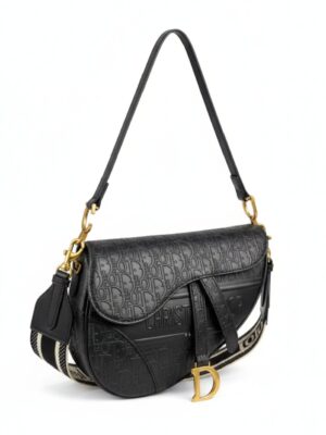 Christian Dior Oblique Embossed Saddle Bag + Brand Box , size 24*20