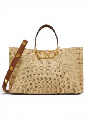 Valentino Rockstud Tote woven + Dust Cover, Size Large 47*25