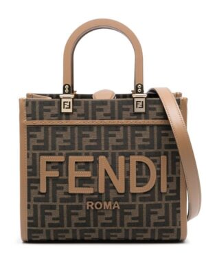 FENDI Sunshine FF Fabric Small tote bag   + Brand Box , size  25x23