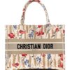 Christian Dior Canvas Embroidered Medium Hibiscus Book Tote Beige Multicolor

 , size 43x32 .. EID - Thumbnail Image 1