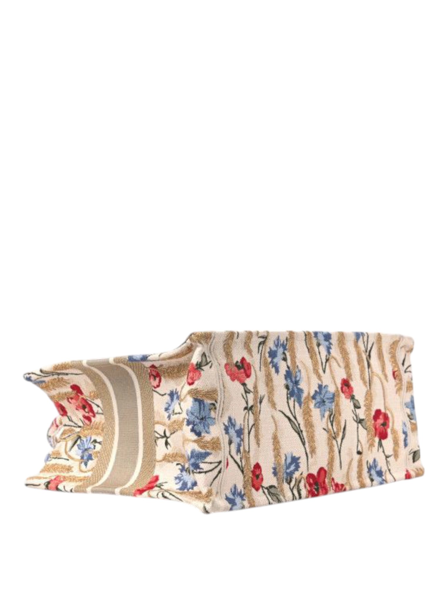 ⁦Christian Dior Canvas Embroidered Medium Hibiscus Book Tote Beige Multicolor

 , size 43x32 .. EID⁩ - الصورة ⁦4⁩
