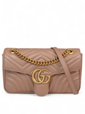 GUCCi GG Marmont + Brand Box  , size  27*16 - كاكي