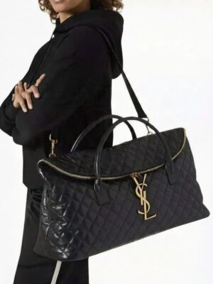SAINT LAURENT Black Monogram ES Giant Travel Bag , size  57*32