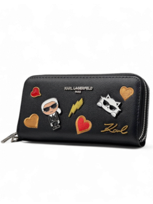KARL LAGERFELD D Double zip around Wallet + Brand Box , size 20x11