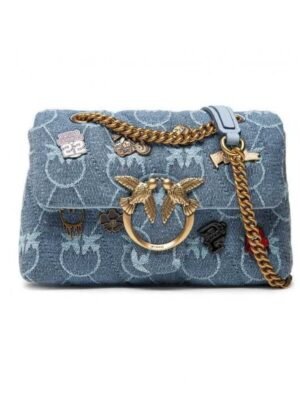 PINKO LOVE BAG PUFF Denim  + Brand Box , size  24x16