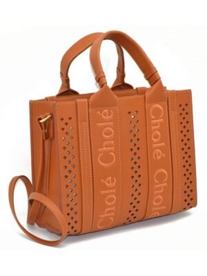 Chloe Holes Perforated Tote + Dust Cover ,  size 26*20