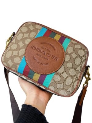 COACH Dempsey Camera Bag In Signature Jacquard  + Brand Box , Size 22x15 .. BFR