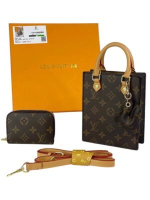 Louis Vuitton Gift Box Petit Sac Plat bag   size 18x14 +  Zip around wallet + Bunny Bag Charm .. EID