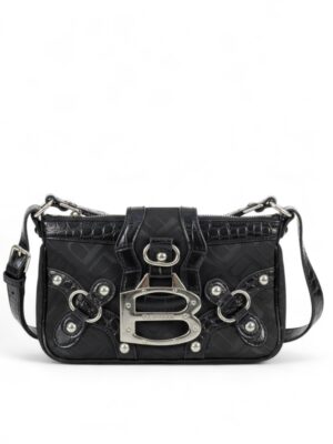 BALENCIAGA Essex  jacquard canvas and leather + Brand Box , size  25*14 .. ofr