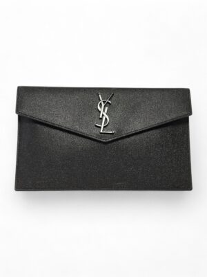 SAINT LAURENT Uptown  Clutch silver hardware + Brand Box , size  27*16