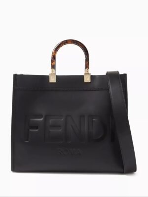 Fendi Noir M Sunshine Shopper Cabas  , size 35*31