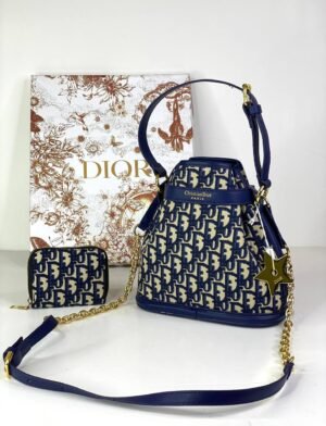 Christian Dior Gift Box C'EST Bucket bag + zip around wallet  , size 26x22 .. EID