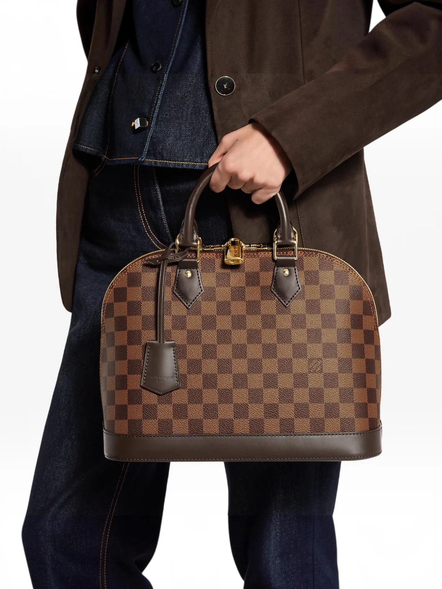 ⁦Louis Vuitton Damier Ebene Canvas Alma PM 
+  Brand Box , size  30*22⁩ - الصورة ⁦12⁩