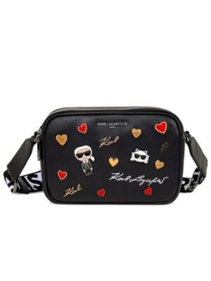 KARL LAGERFELD Embellished Hearts Maybelle Camera Crossbody Bag

 + Brand Box , size 22*16