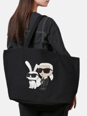 Black Karl Lagerfeld Year Of The Rabbit Women's Tote Bags , size 44x31