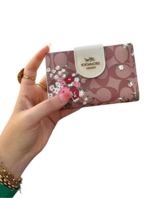 Coach Medium Corner Zip Wallet In Signature Canvas + Brand Box , size 14*10