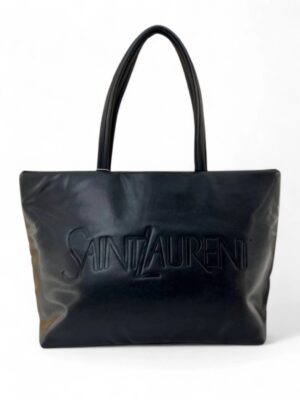 Saint Laurent logo debossed leather tote bag , size 40*35 .. ofr