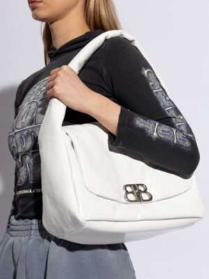 BALENCIAGA Monaco One Belt White Leather   , size 40*27 .. o