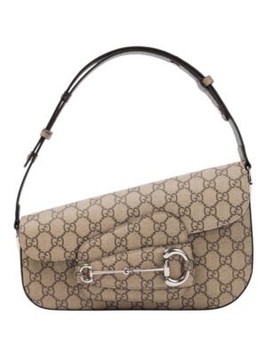 GUCCI Monogram Small Horsebit 1955 Asymmetric Shoulder Bag , + Brand Box , size 27*17