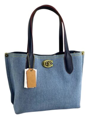 COACH WILLOW TOTE 24 Denim  + Brand Box , size 24*20