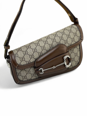 GUCCI Monogram Small Horsebit 1955 Asymmetric Shoulder Bag , + Brand Box , size 27*17