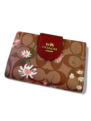 Coach Medium Corner Zip Wallet In Signature Canvas + Brand Box , size 14*10