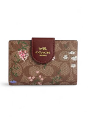 Coach Medium Corner Zip Wallet In Signature Canvas + Brand Box , size 14*10