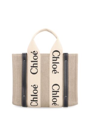 Chloe Mini woody canvas top handle bag ,  size 19*15