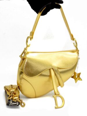 Christian Dior saddle  gold + Brand Box size 24x21