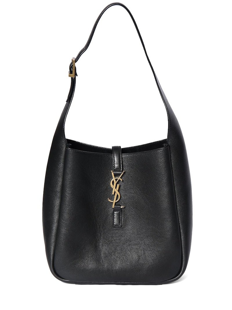 ⁦SAINT LAURENT LE5 A7 LEATHER HOBO BAG + Brand Box , size 22*22⁩ - الصورة ⁦2⁩