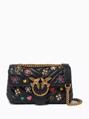 Pinko Mini Love Brooches Quilted + Brand Box , size 21*13 .