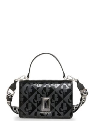KARL LAGERFELD  Black Simone Logo Satchel + Brand Box , size 24*15